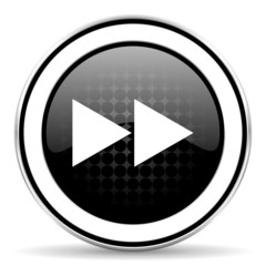 rewind icon, black chrome button