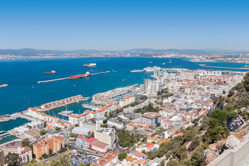 Fototapeta na wymiar Aerial view over city of Gibraltar