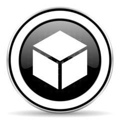 box icon, black chrome button