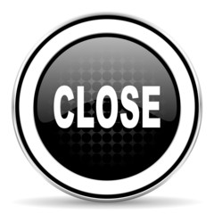 close icon, black chrome button