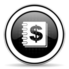 money icon, black chrome button