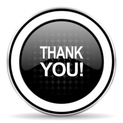 thank you icon, black chrome button