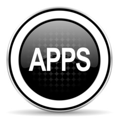 apps icon, black chrome button