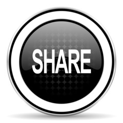 share icon, black chrome button
