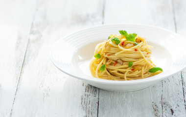Pasta, Spageti olive oil and peperoncino