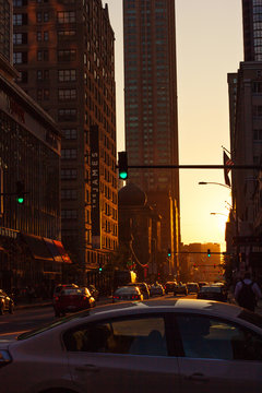 Chicago Avenue in Downtown Chicago, Illinois