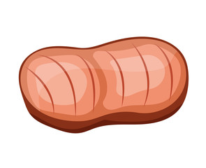 Grilled meat steak isolated illustration