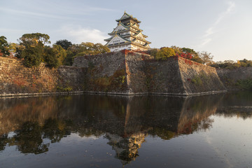 Fototapeta na wymiar Osaka Castle in autumn, Japan