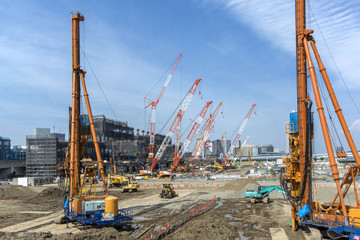 Naklejka premium 豊洲新市場建設現場