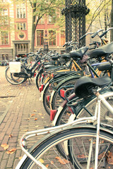 Obraz premium Parking of bicycles in Amsterdam