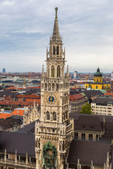 Naklejka premium Aerial view on Marienplatz town hall
