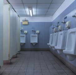 Naklejka na ściany i meble The interior design of modern public toilets.