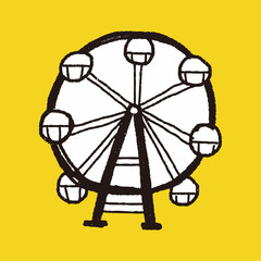 Fototapeta na wymiar Ferris wheel doodle