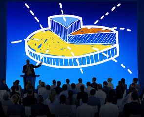 Bar Graph Statistics Analysing Chart Reports Concept