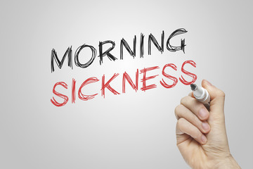 Hand writing morning sickness