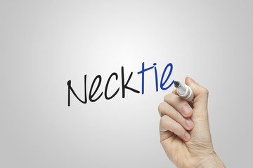 Hand writing necktie
