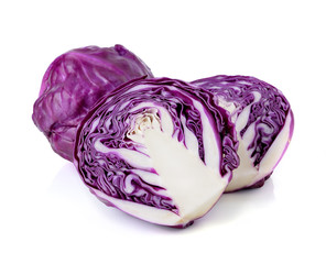 red cabbage on a white background