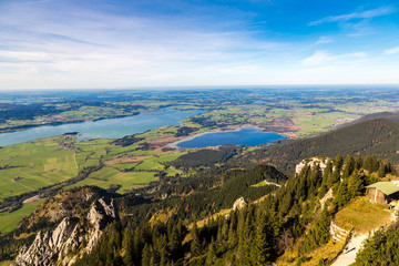 Green fields next to Neuschwanstein