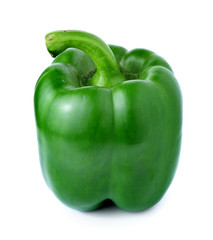 Green pepper on white background