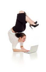 Model shot in studio on white