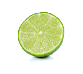 Lime slices isolated on white background