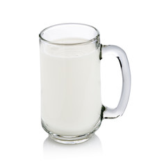 glass of milk isolated on white with