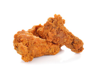 fried chicken on white background
