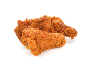 fried chicken on white background