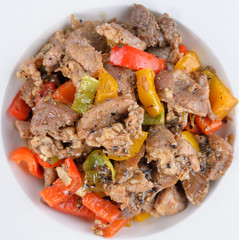 stir fry pork with pepper chilli. thailand food