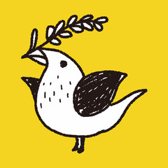 Christmas bird doodle