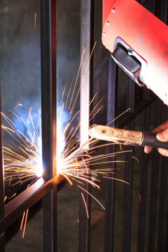 Worker welding - Stock image