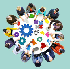 Connection Corporate Teamwork Gear Technology Concept