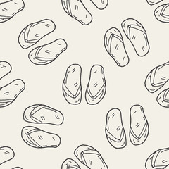 Flip flop doodle seamless pattern background