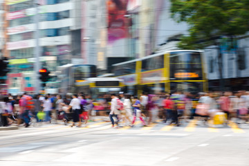 Pedestrians in Business District of Hong Kong