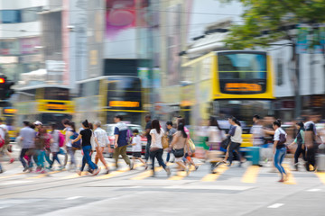 Pedestrians in Business District of Hong Kong