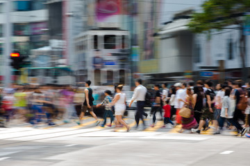 Pedestrians in Business District of Hong Kong