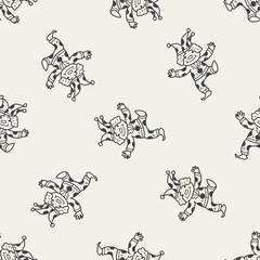 clown doodle drawing seamless pattern background