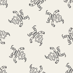 clown doodle drawing seamless pattern background
