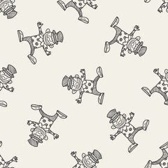 Obraz premium clown doodle drawing seamless pattern background
