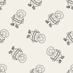 clown doodle drawing seamless pattern background