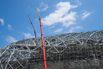 Construction site of stadium in Taipei