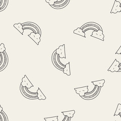 rainbow doodle seamless pattern background