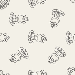 frog prince doodle seamless pattern background