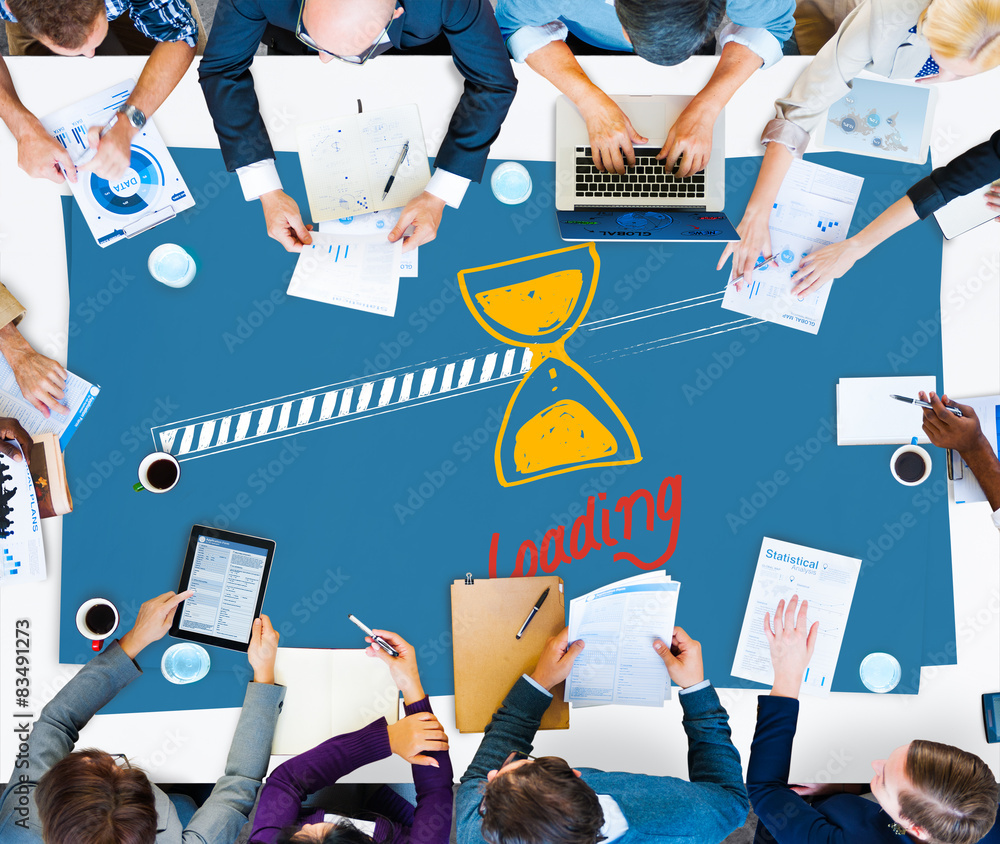 Poster loading data information transfer digital internet concept