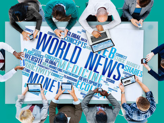 World News Globalization Advertising Event Media Infomation Conc