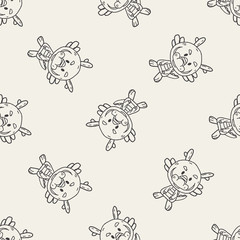 Chinese Zodiac dragon doodle drawing seamless pattern background