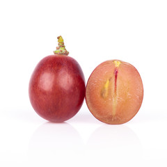 fresh red grape isolated on white