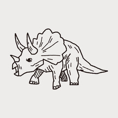 Triceratops dinosaur doodle