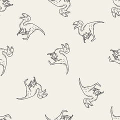 dinosaur doodle seamless pattern background