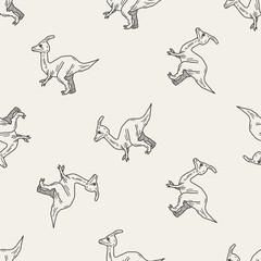 dinosaur doodle seamless pattern background